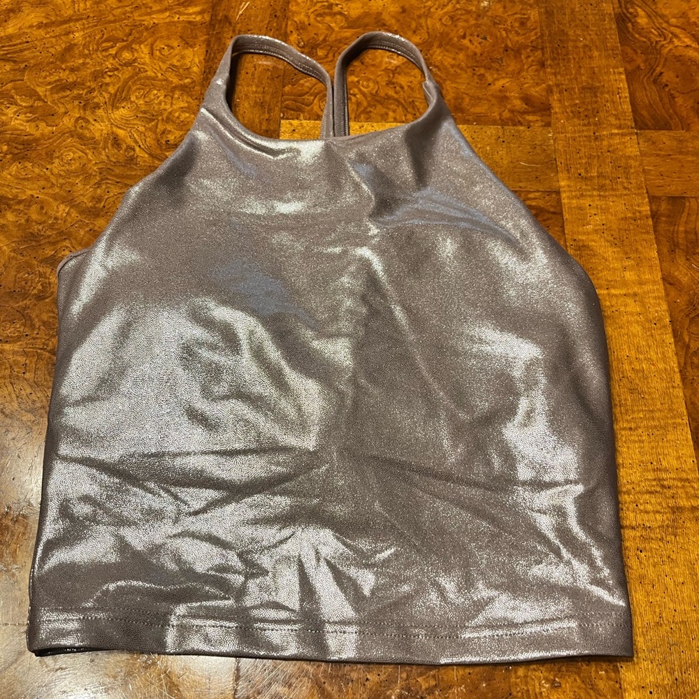 Halter Top Shine Workout Top - SMALL